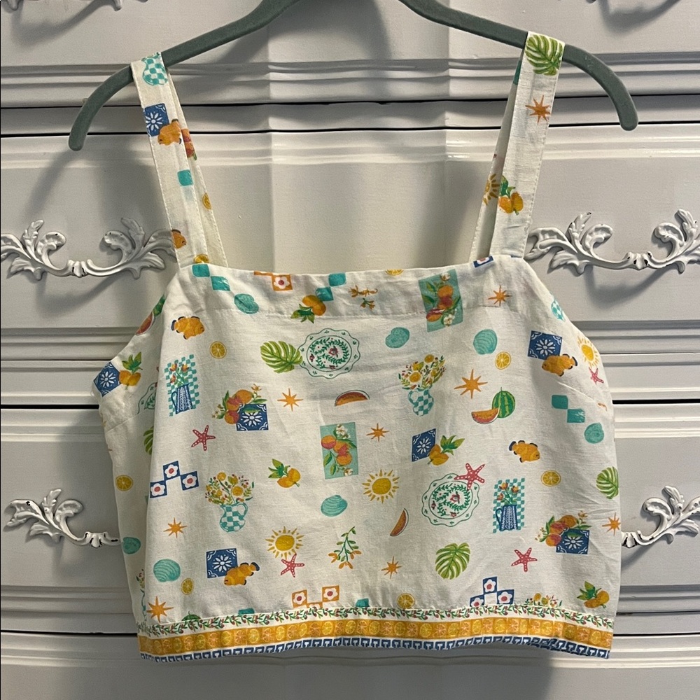 Crop Top/Pajama Top Linen Blend